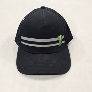 Monster Energy Drink Hat Black Double Stripe Snapback Cap
